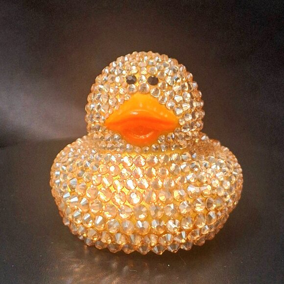 Gold Bling Rubber Duck, Bedazzled, Jeep, Unique, Cute Gift - Picture 1 of 8